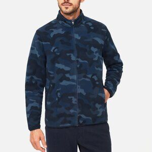 Uniqlo Camo Fleece Zip Jacket Mens XL Blue Outdoors Gorpcore 341-135353 RARE